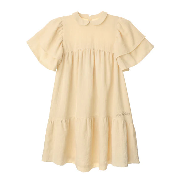 La Nina Banana Linen Flutter Dress ( Sz 3-16)