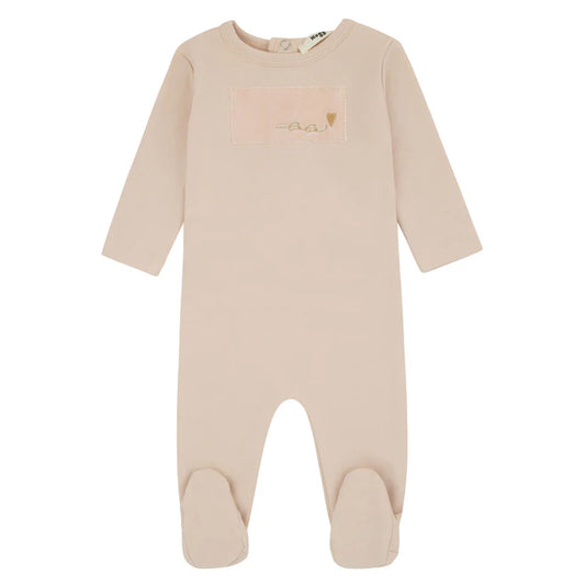 Noggi velour patch footie (SZ 3-6m)