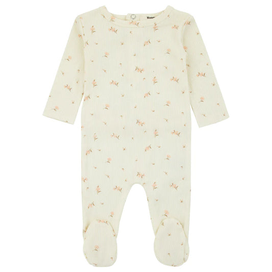Noggi ribbed floral footie (SZ 3-6m)