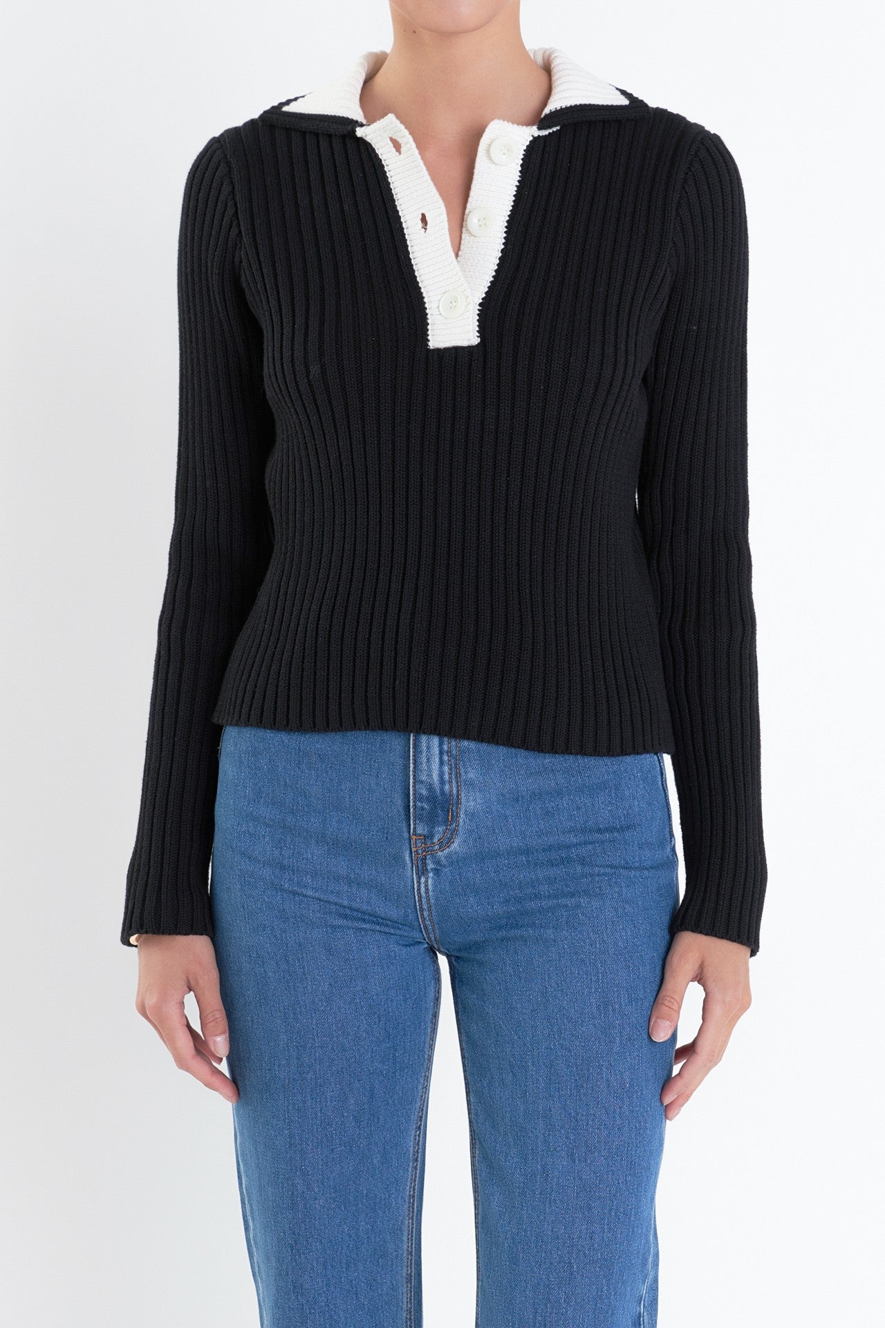 English Factory contrast collar sweater (SZ XS-L)