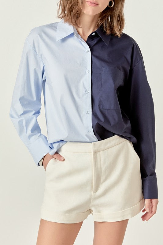 English Factory Colorblock Shirt ( Sz XS-L)