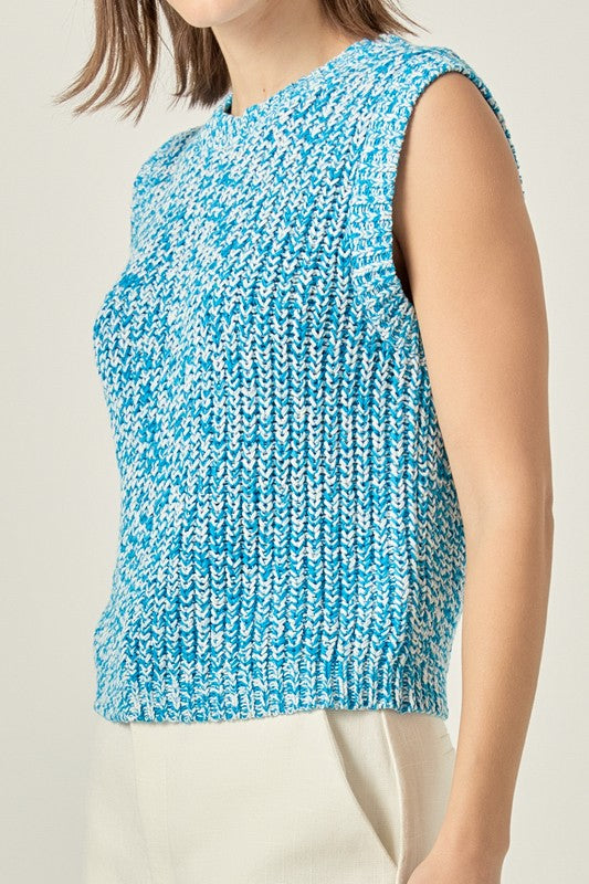English Factory aqua knit vest (SZ XS-L)