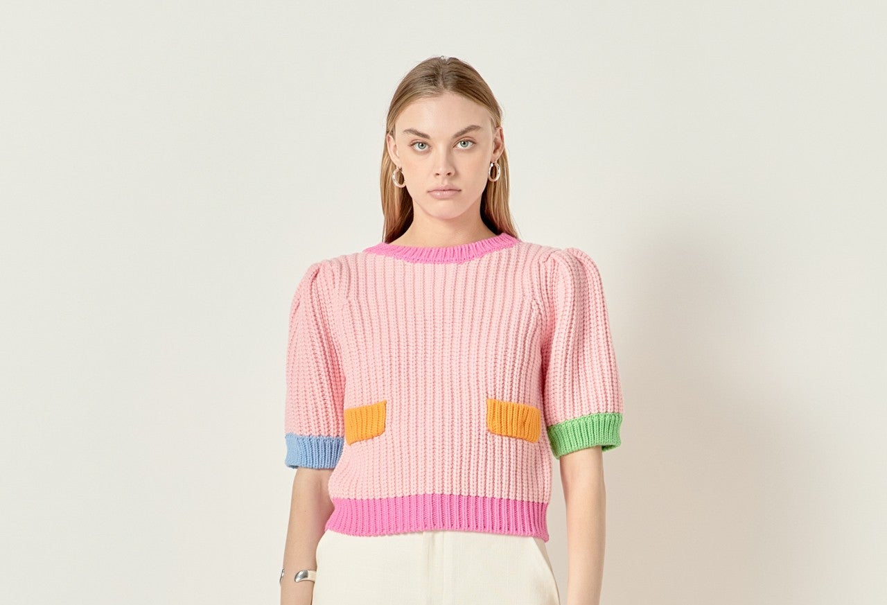 English Factory multi color ss sweater (SZ XS-L)
