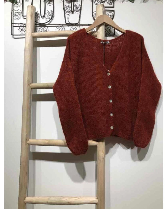 Linen & Cotton mohair wool sweater (O/S)
