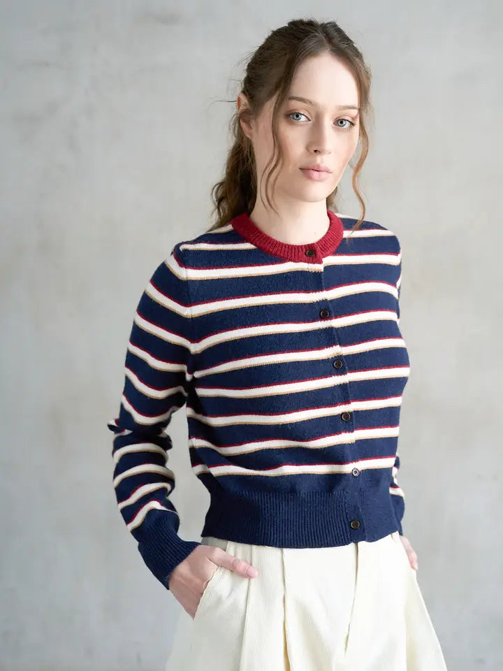 Elle Grey striped sweater (SZ S-L)