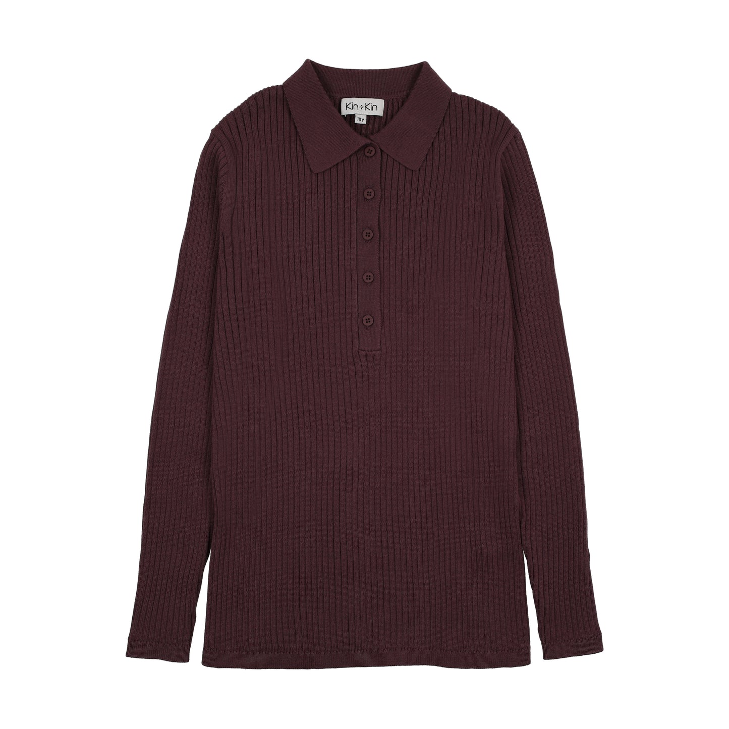 Kin Kin Plum Ribbed Knit Sweater Polo ( Sz 10-20)