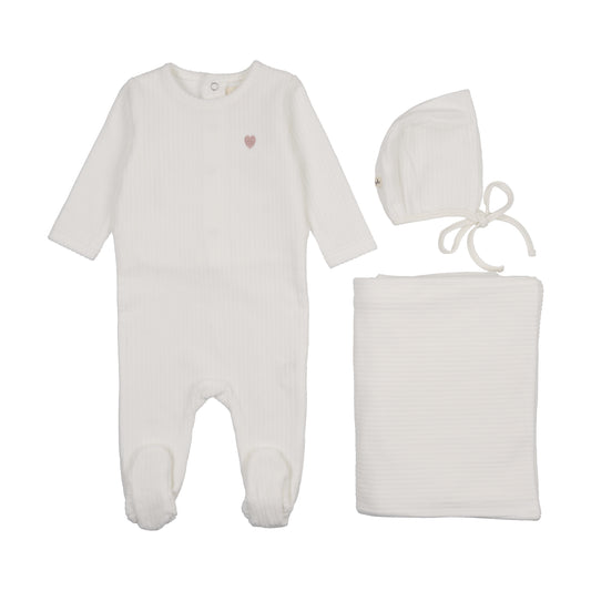Mema400 ribbed velour 3pc set (SZ 3-6m)