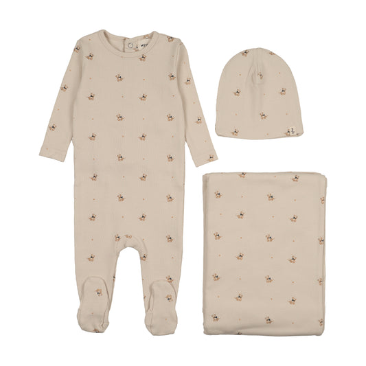 Mema450 teddy bear print 3pc set