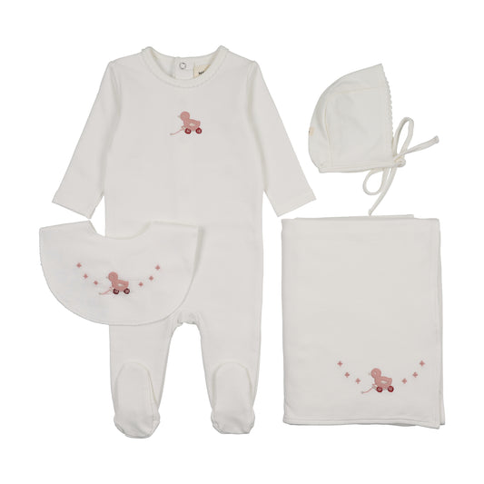 Mema454 embroidered duck 4pc set (SZ 3-6m)