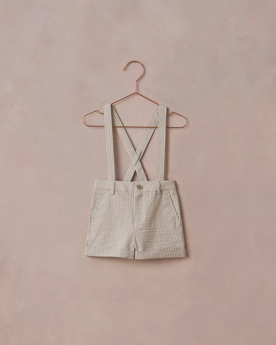 Noralee Sage Stripe Suspender Short ( Sz 2-8)