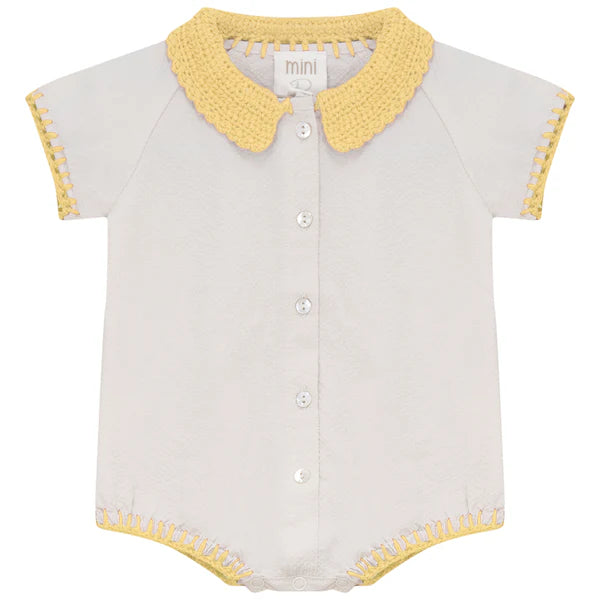 Pompomme textured romper (SZ 9-24m)