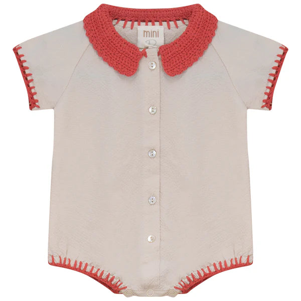 Pompomme textured romper (SZ 9-24m)