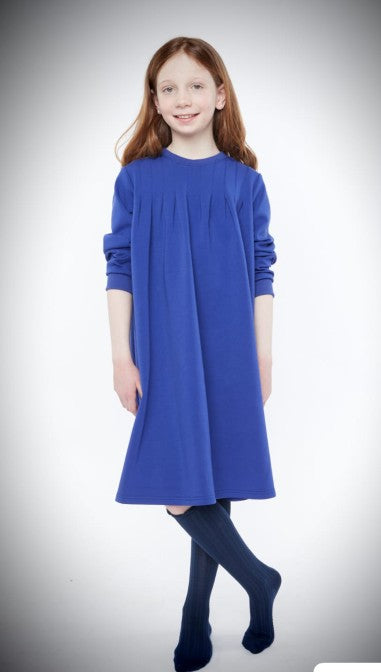 Bunny Kids cobalt blue tucked dress (SZ 3-14)