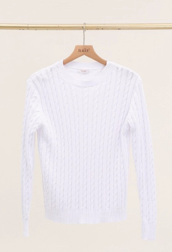 Nais Crew Cabled Pullover ( One Size )