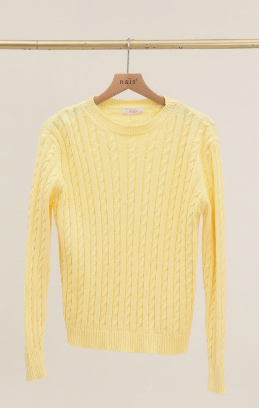 Nais Crew Cabled Pullover ( One Size )