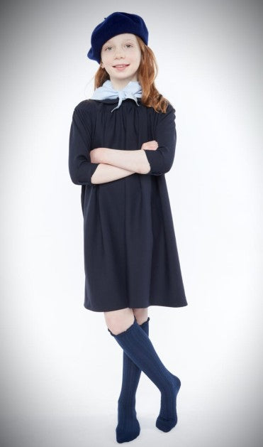 Bunny Kids dress w/ striped kerchief (SZ 3-14)