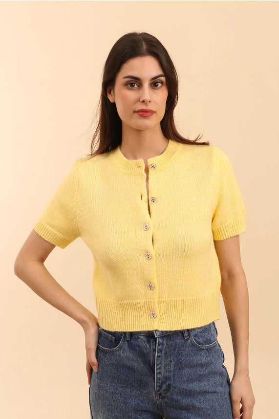 Daphnea yellow ss sweater (SZ S-L)