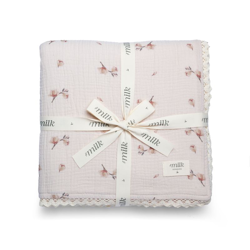 Milk Denmark Lace Edge Blanket