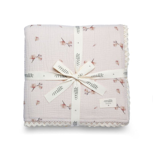 Milk Denmark Lace Edge Blanket