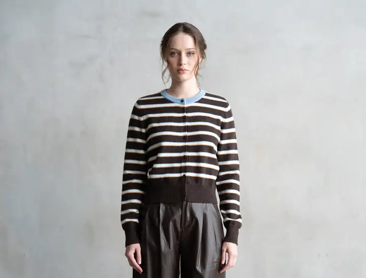 Elle Grey striped sweater (SZ S-L)