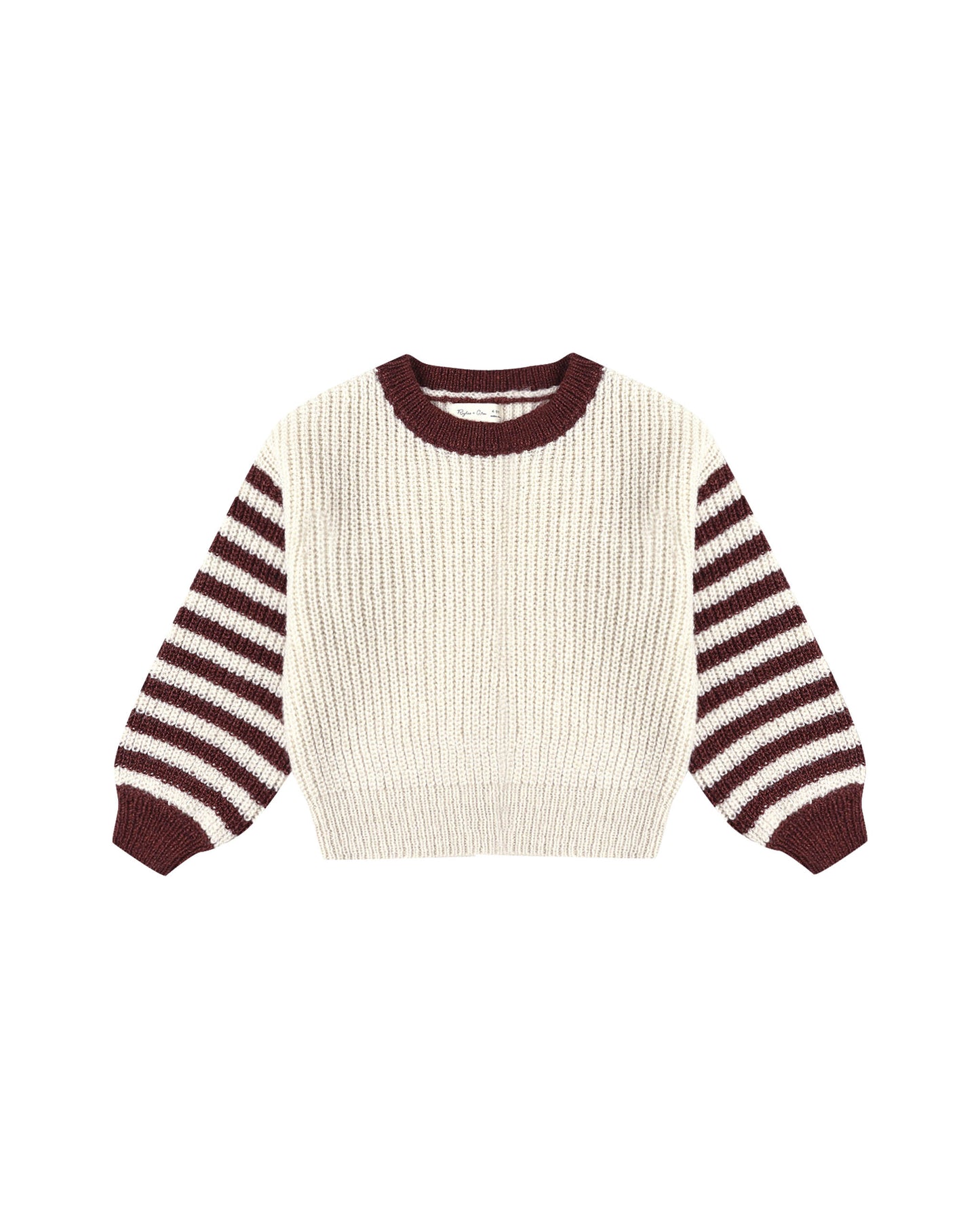 Rylee Cru181 contrast sleeve sweater (SZ 6m-8yr)