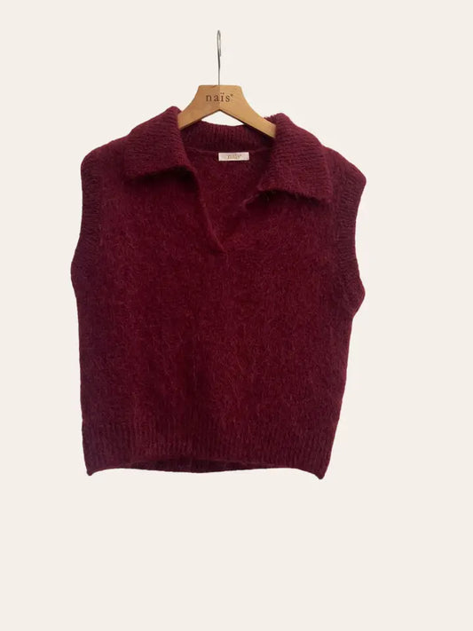 Nais sleeveless mohair polo (o/s)