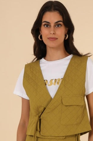 Daphnea mustered quilted vest (SZ S-L)