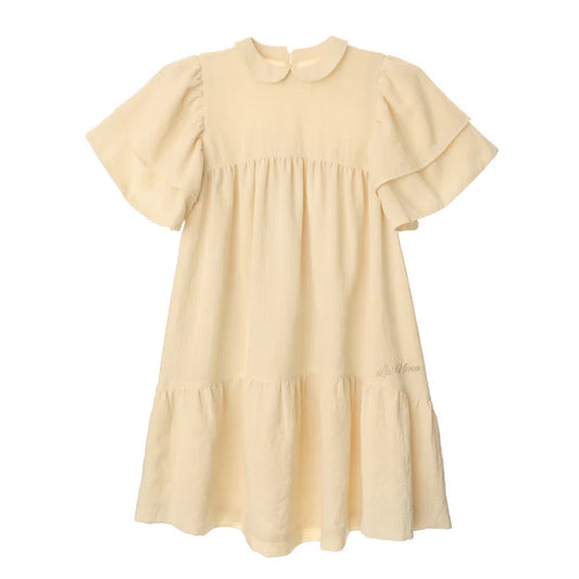 La Nina Banana Linen Flutter Dress ( Sz 3-16)