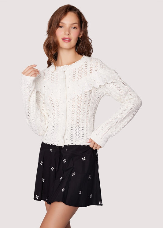 Lost + Wander white crochet sweater (SZ XS-L)