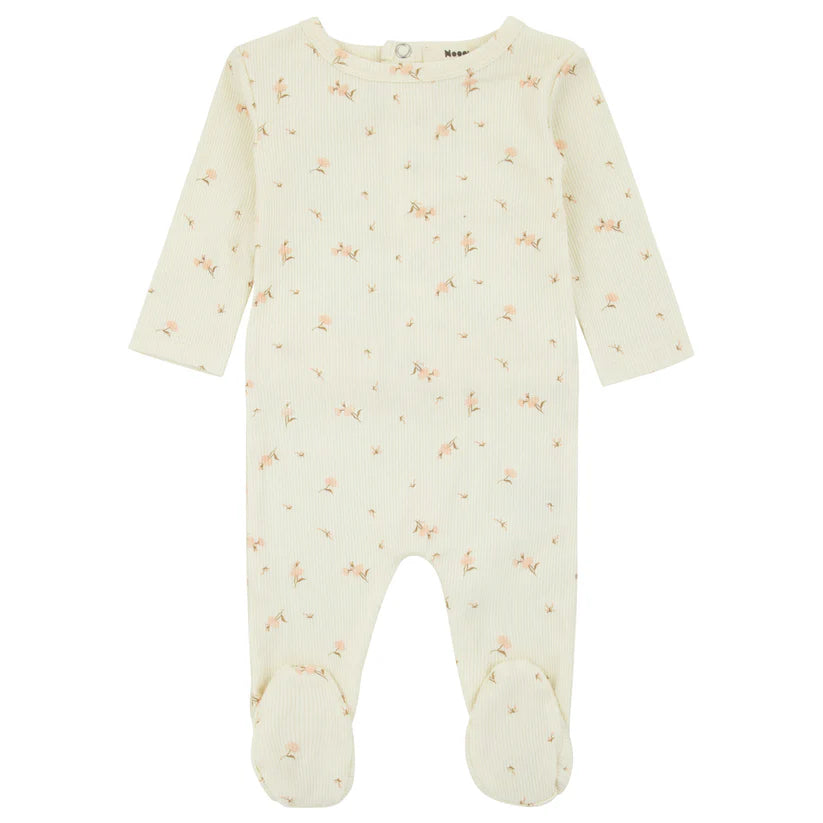Noggi ribbed floral footie (SZ 3-6m)