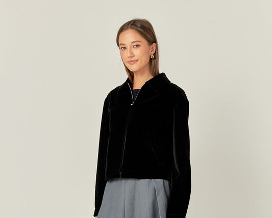 English Factory black velvet Jacket (SZ XS-L)