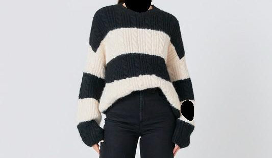 August Apparel striped chunky sweater (SZ XS-L)