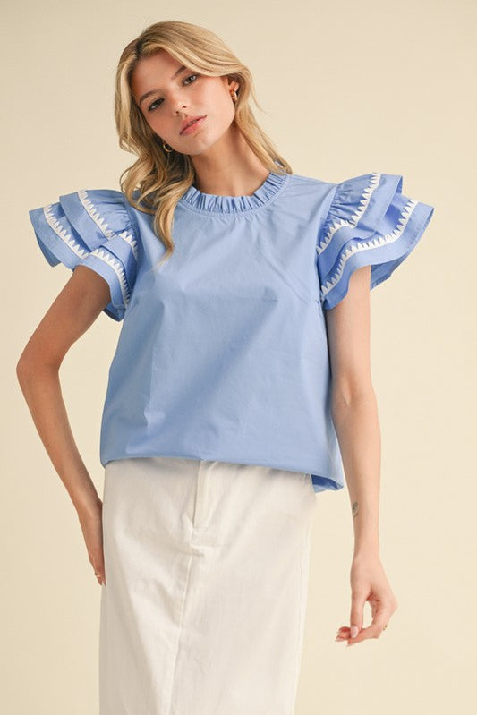 Jodifl ruffle sleeve blouse (SZ S-L)