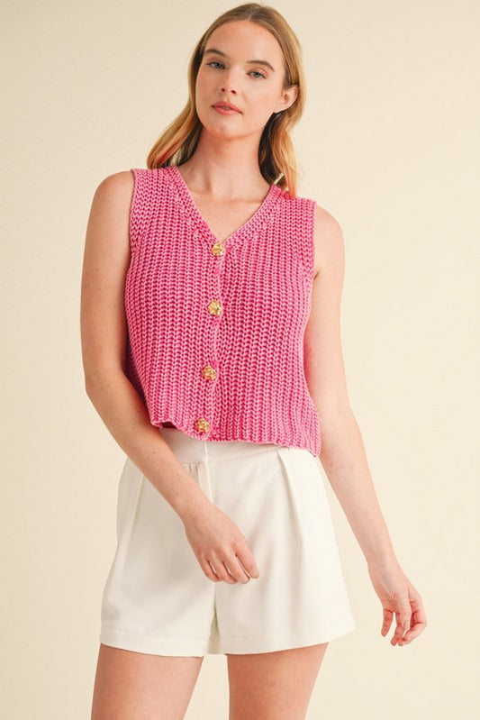 Jodifl knit button up vest (SZ S-L)