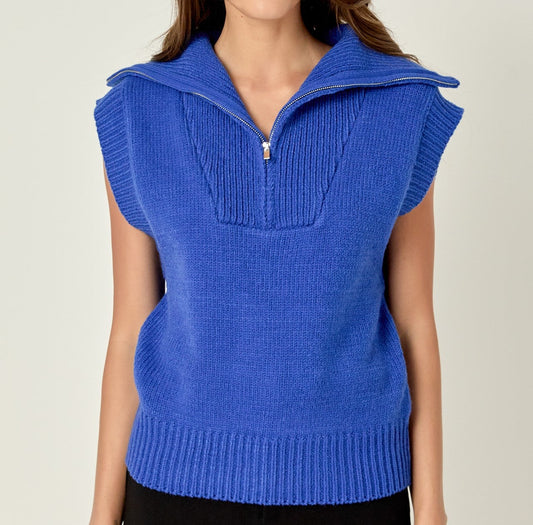 English Factory zip mock neck vest (SZ XS-L)