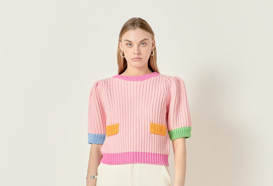 English Factory multi color ss sweater (SZ XS-L)