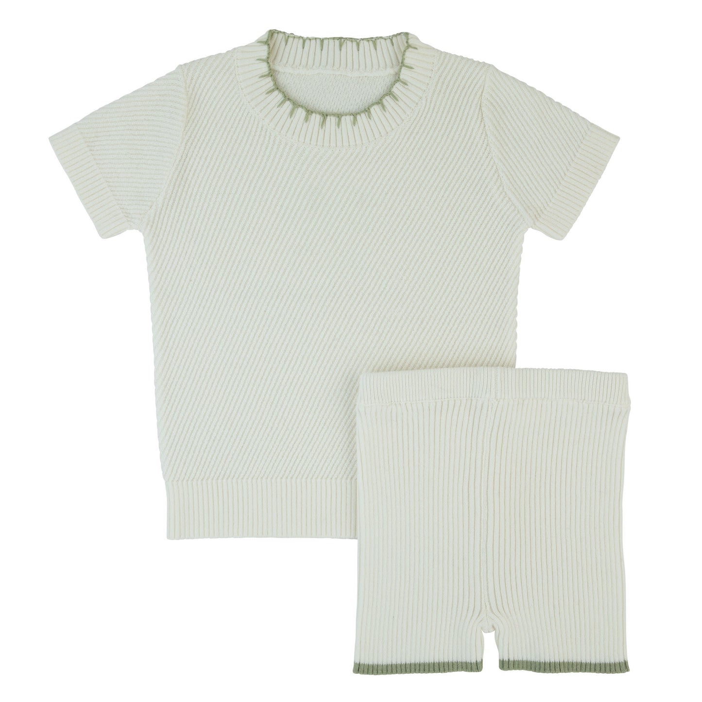 Rompp Green Trim Knit 2 Pc. (Sz 6M-4)