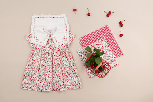 Kidiwi red floral dress (SZ 2-12)