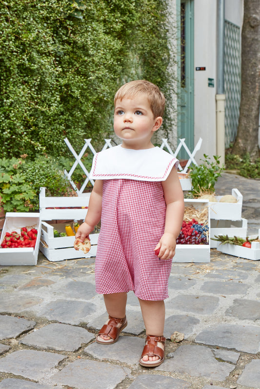 Kidiwi red gingham romper (SZ 9m-2yr)