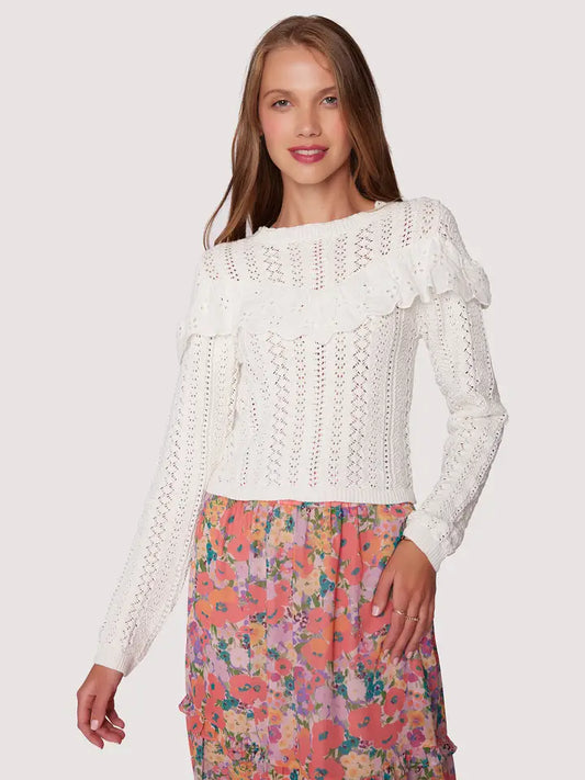 Lost & Wonder white eyelet sweater (SZ XS-L)