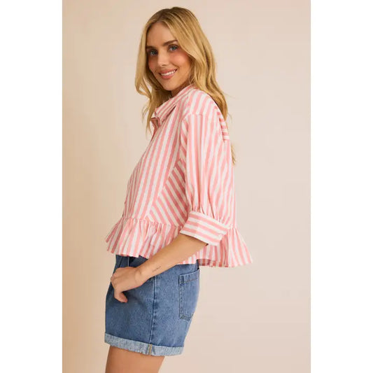 Gilli pink striped blouse (SZ S-L)