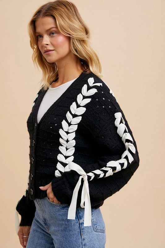 In Loom threaded ribbon cardigan (SZ S-L)