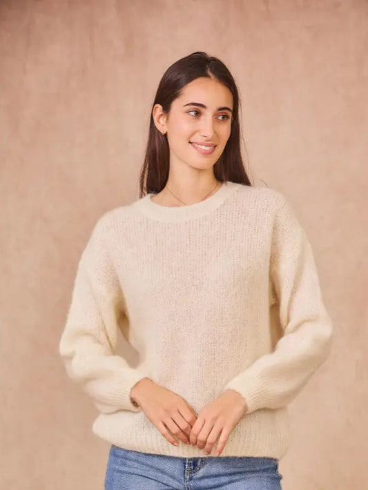 Calie cream mohair sweater (O/S)