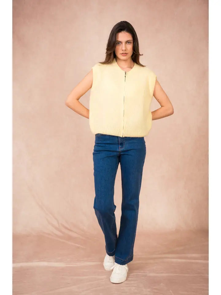 Calie mohair zip up (O/S)