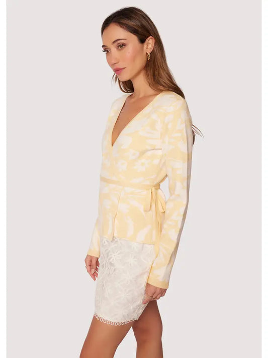 Lost & Wonder yellow wrap sweater (SZ XS-L)