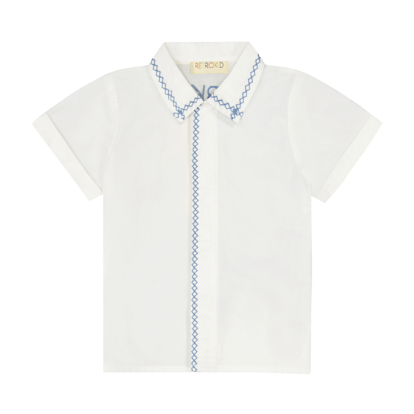 Retro Collar Shirt W Trim ( Sz 3-8)