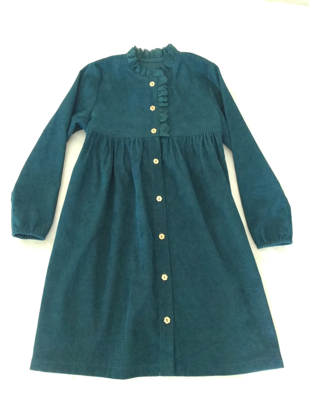 Bunny Kids Teal Courdoruy Dress ( SZ 2 - 16 )