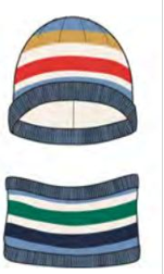 Carr B. multi striped hat set (SZ 0-2)