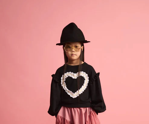 Little Creative lace heart sweat (SZ 4-10yr)