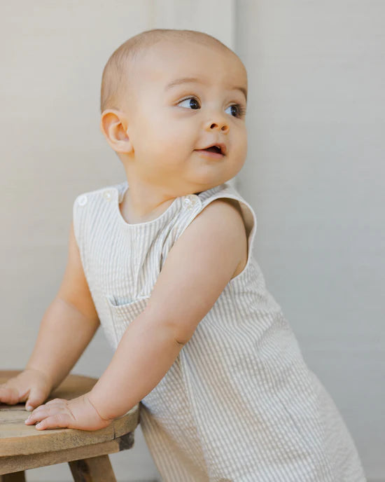Noralee Georgie Sage Stripe Romper ( Sz 12M-2)